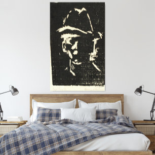 Impressão Em Tela Retrato de homem com chapéu