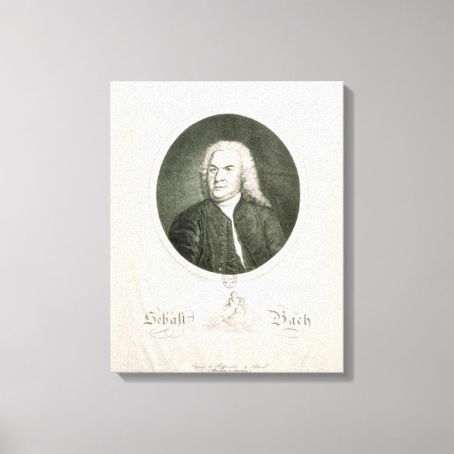 Impressão Em Tela Retrato de Johann Sebastian Bach (Frente)