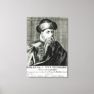 Impressão Em Tela Retrato de Johannes Gutenberg
