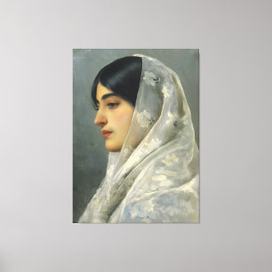 Impressão Em Tela Retrato de Jovem Senhora Vitoriana Elegante - Clás