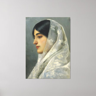 Impressão Em Tela Retrato de Jovem Senhora Vitoriana Elegante - Clás
