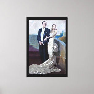 Impressão Em Tela Retrato de Juan Domingo Perón e de Eva Duarte