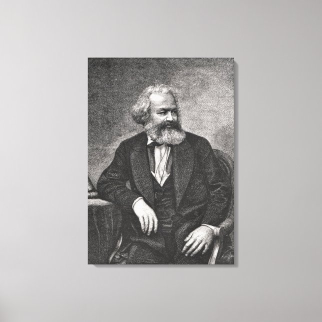 Impressão Em Tela Retrato de Karl Marx 1857 (Frente)