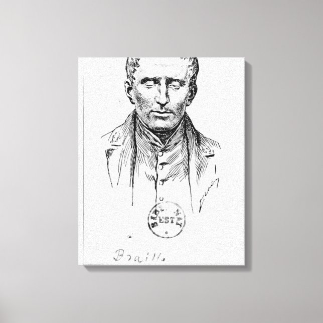 Impressão Em Tela Retrato de Louis Braille (Frente)