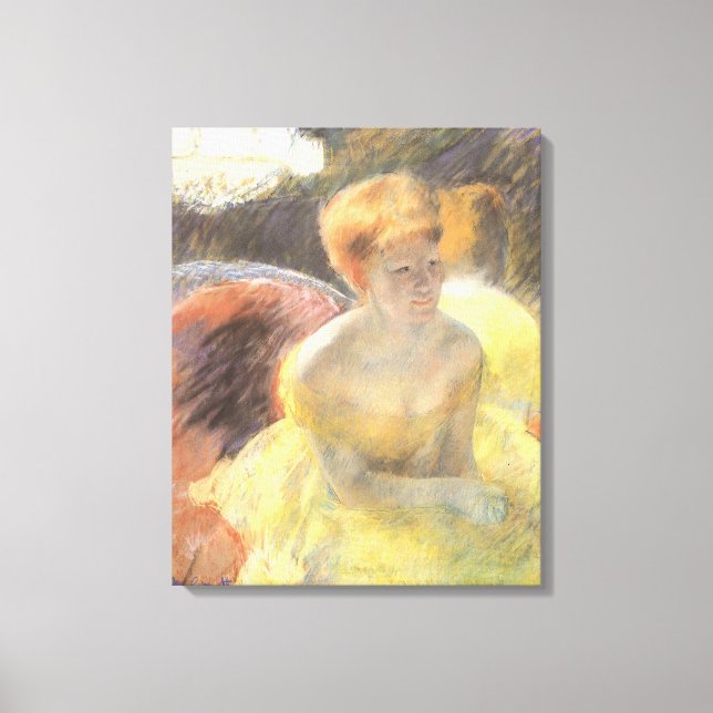 Impressão Em Tela Retrato de Lydia na Ópera de Mary Cassatt (Frente)