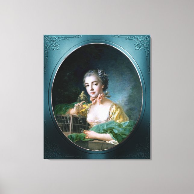 Impressão Em Tela Retrato de Madame Badouin de François Boucher (Frente)