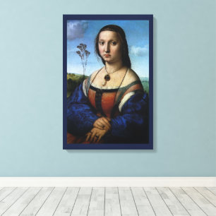 Impressão Em Tela Retrato de Maddalena Doni por Raphael Sanzio