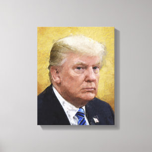 Impressão Em Tela Retrato de pintura de óleo de trump do Santo do O