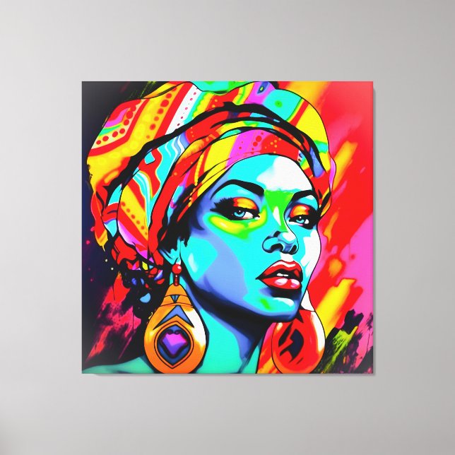 Impressão Em Tela Retrato de pop Art (Frente)