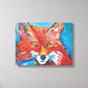Impressão Em Tela Retrato de Raposa Vermelha