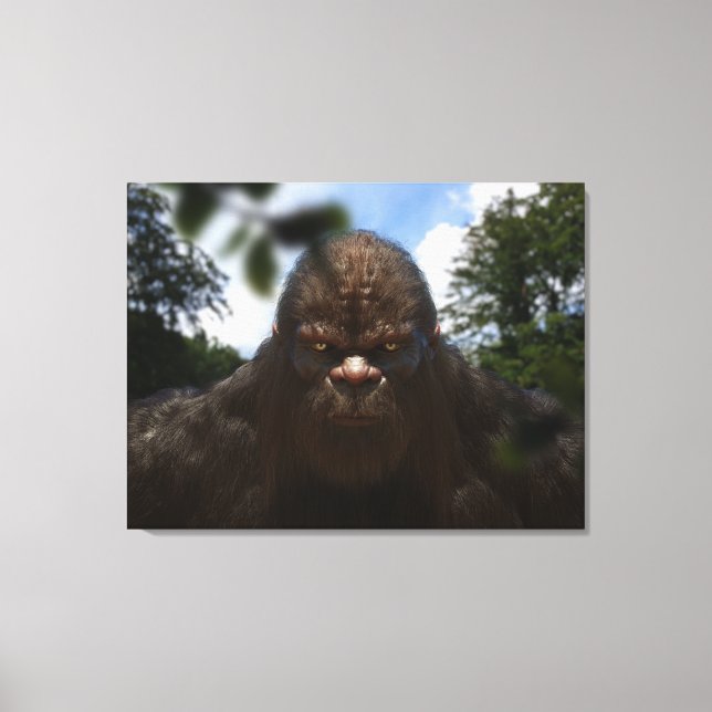 IMPRESSÃO EM TELA RETRATO DE SASQUATCH DE PÉ GRANDE (Frente)