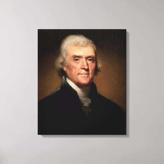 Impressão Em Tela Retrato de Thomas Jefferson (por Rembrandt Peale) (Frente)