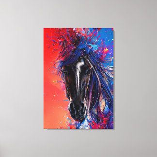 Impressão Em Tela retrato de um cavalo de pesca abstrato