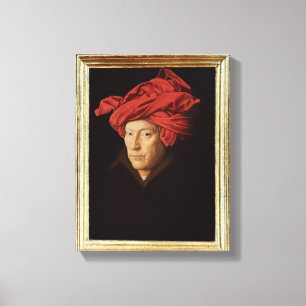 Impressão Em Tela Retrato de um homem, 1433 (óleo no carvalho) (vej