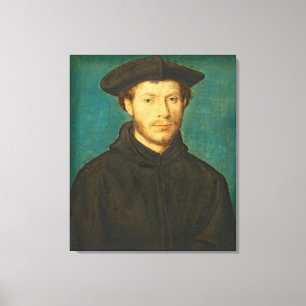 Impressão Em Tela Retrato de um homem, C. 1536 - 40 (óleo na noz)