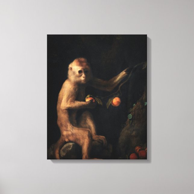 Impressão Em Tela Retrato de um macaco (Frente)