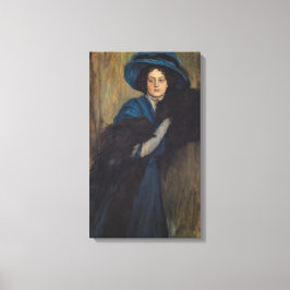 Impressão Em Tela Retrato de uma dama em azul (Raimundo de Madrazo)