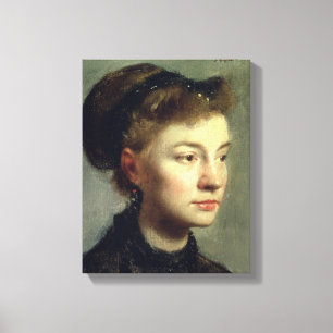 Impressão Em Tela Retrato de uma jovem mulher, 1867 de Edgar Degas