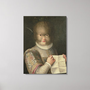 Impressão Em Tela Retrato de uma menina coberta no cabelo