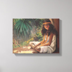 Impressão Em Tela Retrato de uma menina polinésia - Helen T. Dranga