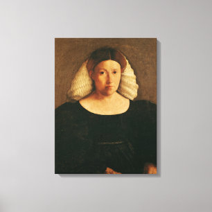 Impressão Em Tela Retrato de uma mulher com um Hairnet branco