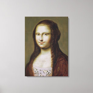 Impressão Em Tela Retrato de uma mulher inspirada pela Mona Lisa