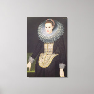 Impressão Em Tela Retrato de uma senhora, 1613 (óleo no painel)