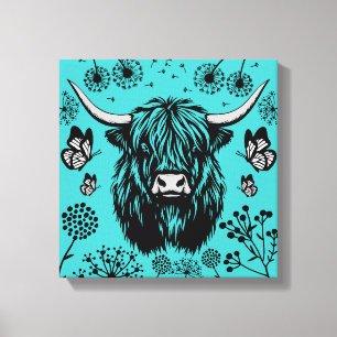 Impressão Em Tela Retrato de Vaca das Terras Altas Escocesas