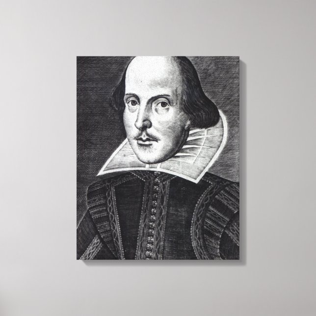Impressão Em Tela Retrato de William Shakespeare (Frente)