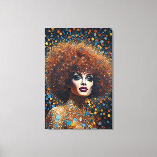Impressão Em Tela Retrato Deslumbrante de uma Rainha Drague Deslumbr
