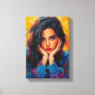 Impressão Em Tela Retrato digital falho - Abstrato artística futurís