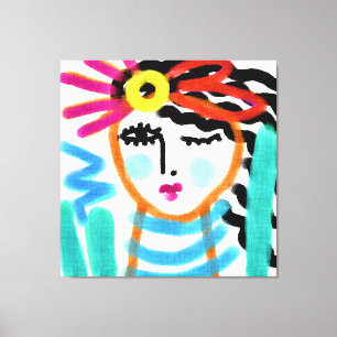 Impressão Em Tela Retrato digital sunshine Abstrato de uma mulher