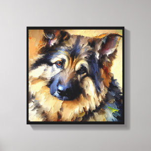 Impressão Em Tela Retrato do Cão Pastor Boêmio
