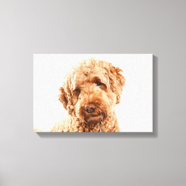 Impressão Em Tela Retrato do Goldendoodle Studio (Frente)
