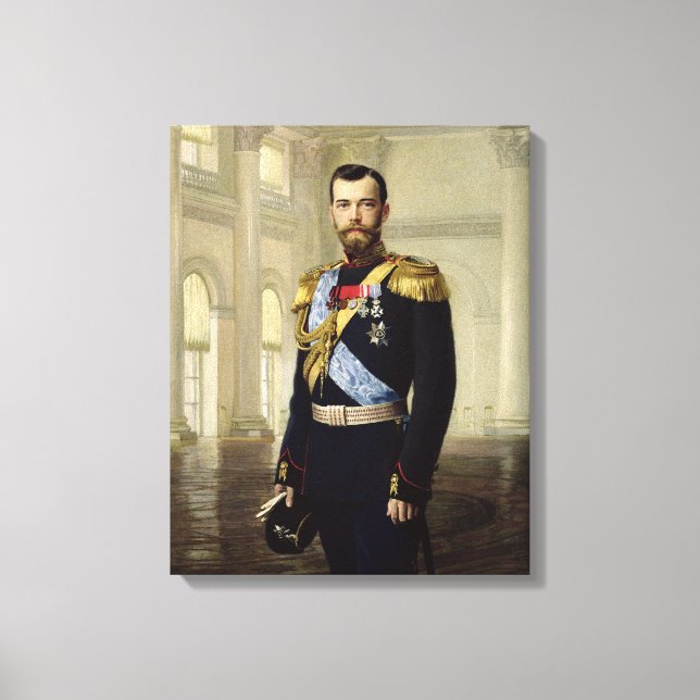 Impressão Em Tela Retrato do Imperador Nicholas II, 1900 (Frente)