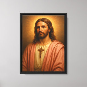 Impressão Em Tela Retrato do Sagrado Coração de Jesus Arte