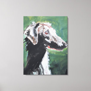Impressão Em Tela Retrato Elegante de Galgo