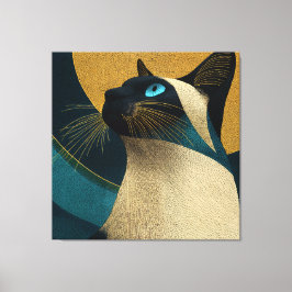 Impressão Em Tela Retrato em Mosaico Siamesa