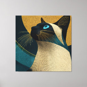 Impressão Em Tela Retrato em Mosaico Siamesa