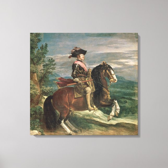Impressão Em Tela Retrato Equestre de Philip IV c.1636 (Frente)