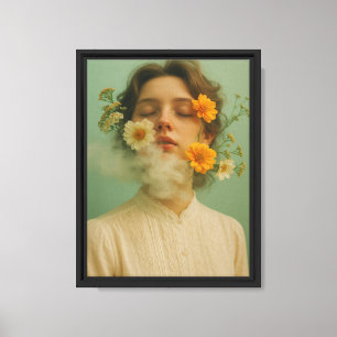 Impressão Em Tela Retrato Floral Sonhador em Tela