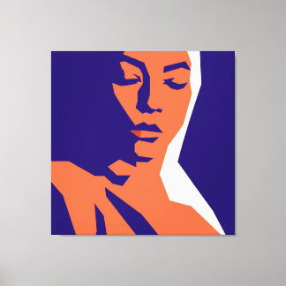 Impressão Em Tela Retrato Geométrico das Mulheres Modernas