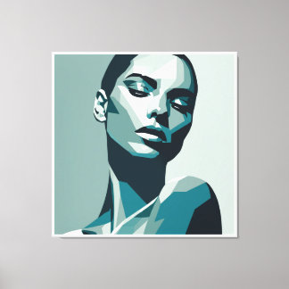Impressão Em Tela Retrato Geométrico Elegante - Design abstrato