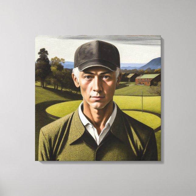 Impressão Em Tela Retrato Gótico de Golfer - Impressão de Tela Estic (Frente)