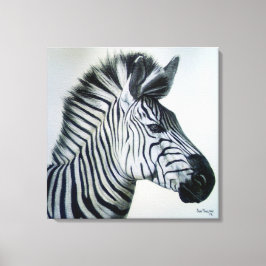 Impressão Em Tela Retrato grande de zebra preto e branco