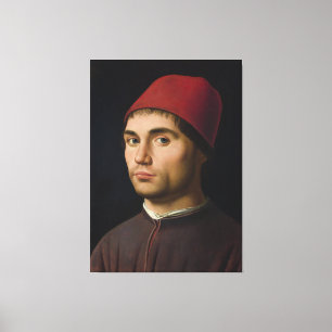 Impressão Em Tela Retrato Homem Antonello Messina pintura de arte vi