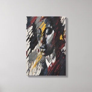 Impressão Em Tela Retrato Ousado de Arte Moderna Expressionista Abst