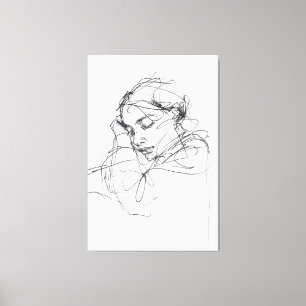 Impressão Em Tela Retrato para Mulher Elegante - Premium