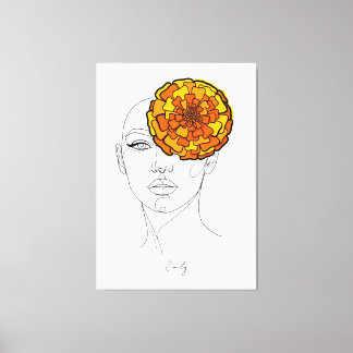 Impressão Em Tela Retrato Personalizado da Flor de Nascimento de Out