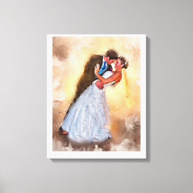 Impressão Em Tela retrato personalizado de casamento, arte personali (Frente)
